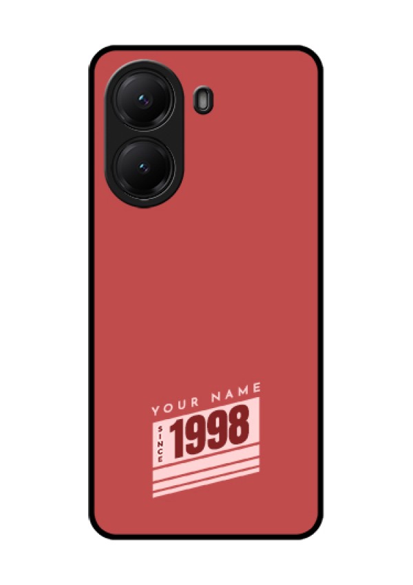 Poco X7 Pro 5G Custom Glass Phone Case - Red Custom Year Of Birth Design