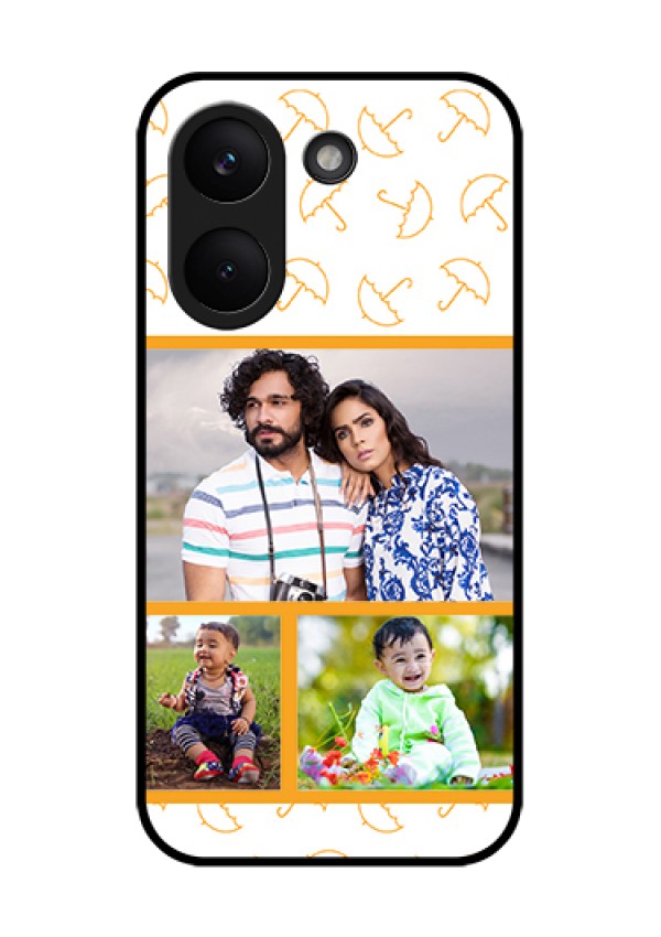 Poco X8 Pro 5G Custom Glass Phone Case - Yellow Pattern Design