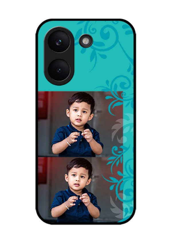 Poco X8 Pro 5G Custom Glass Phone Case - With Photo And Green Floral Design