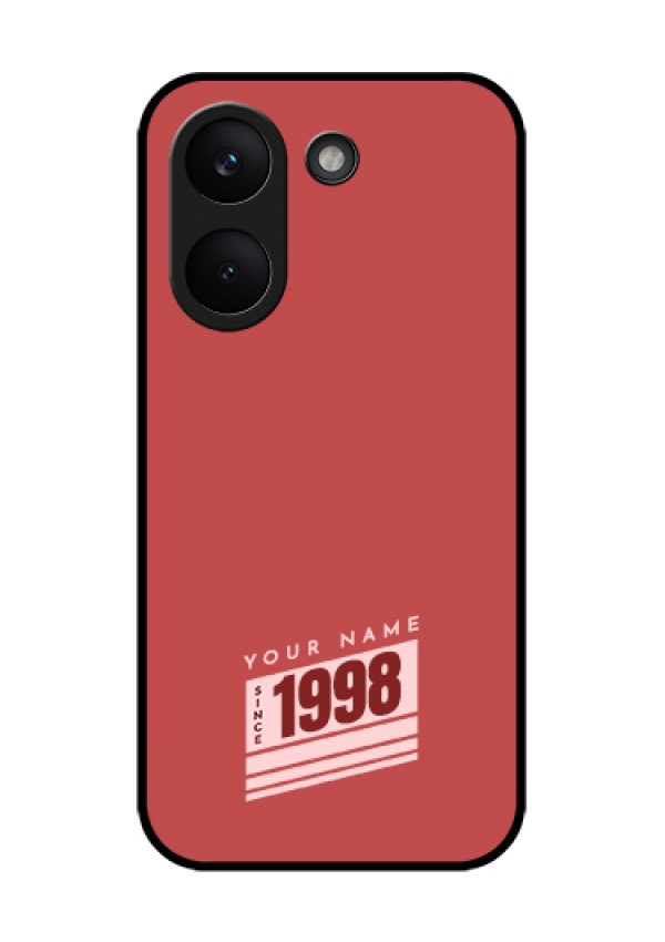 Poco X8 Pro 5G Custom Glass Phone Case - Red Custom Year Of Birth Design