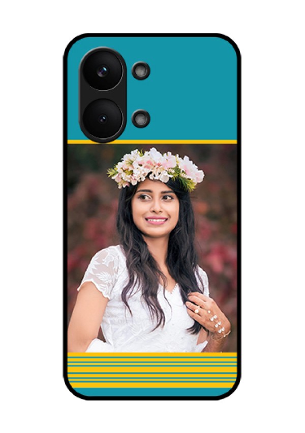 Poco X8 Pro Max 5G Custom Glass Phone Case - Yellow & Blue Design