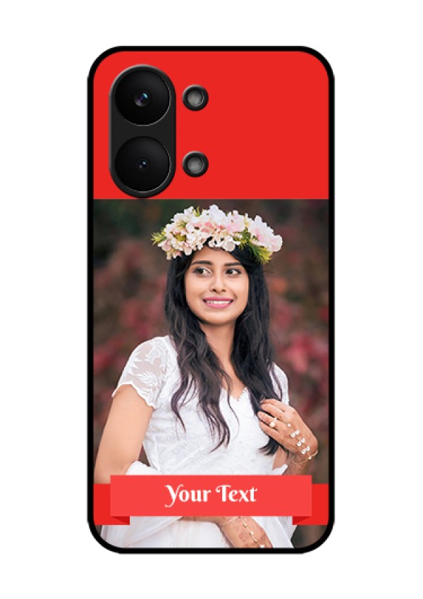 Poco X8 Pro Max 5G Custom Glass Phone Case - Simple Red Color Design