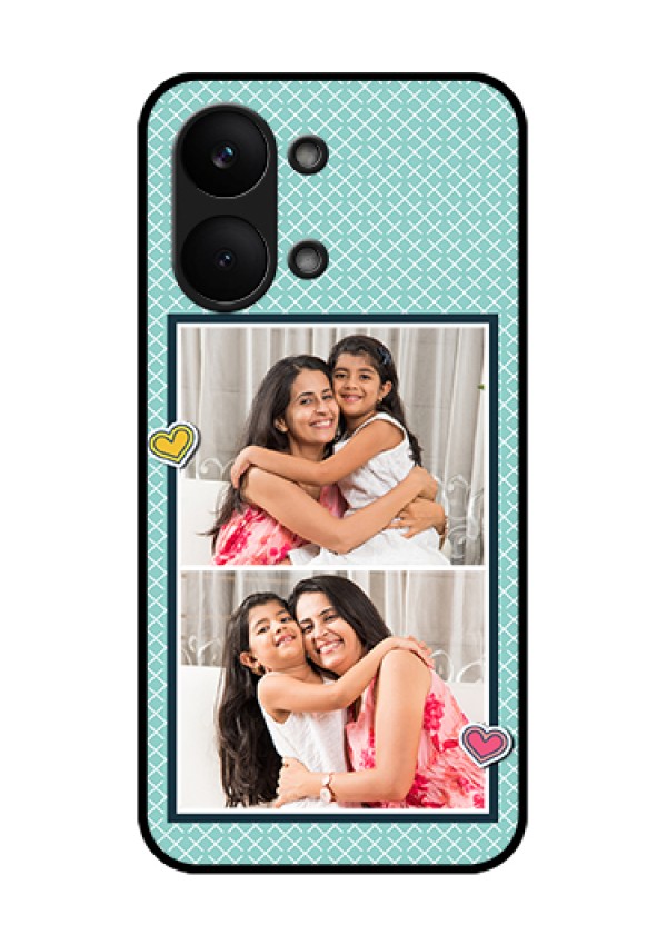 Poco X8 Pro Max 5G Custom Glass Phone Case - 2 Image Holder With Pattern Design