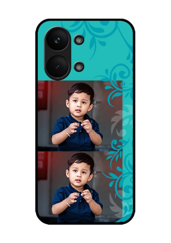 Poco X8 Pro Max 5G Custom Glass Phone Case - With Photo And Green Floral Design
