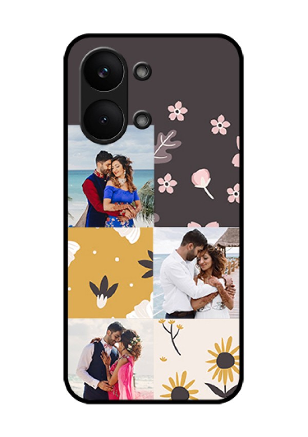 Poco X8 Pro Max 5G Custom Glass Phone Case - 3 Images With Floral Design