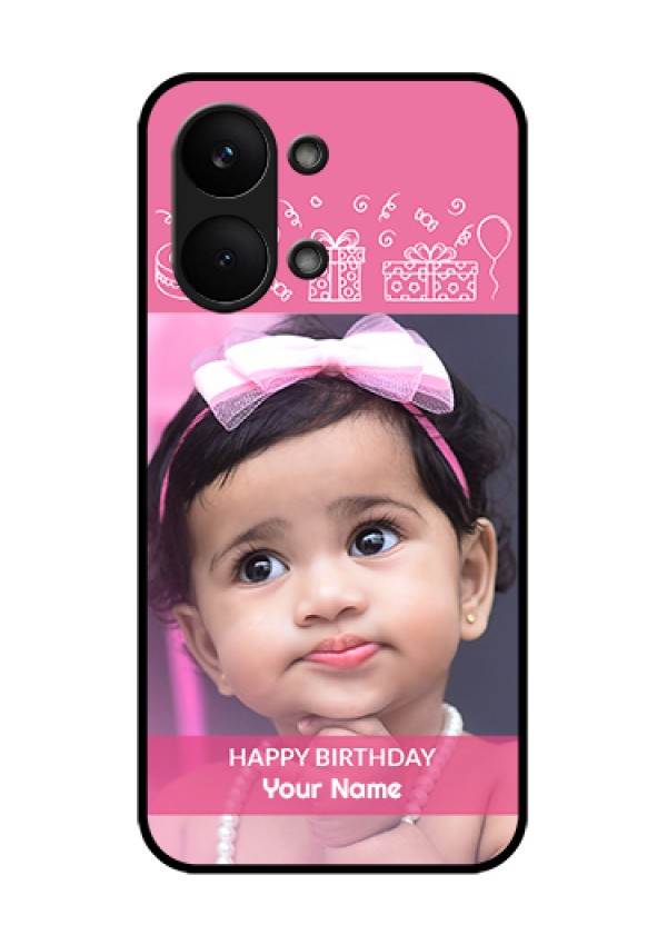 Poco X8 Pro Max 5G Custom Glass Phone Case - With Birthday Line Art Design