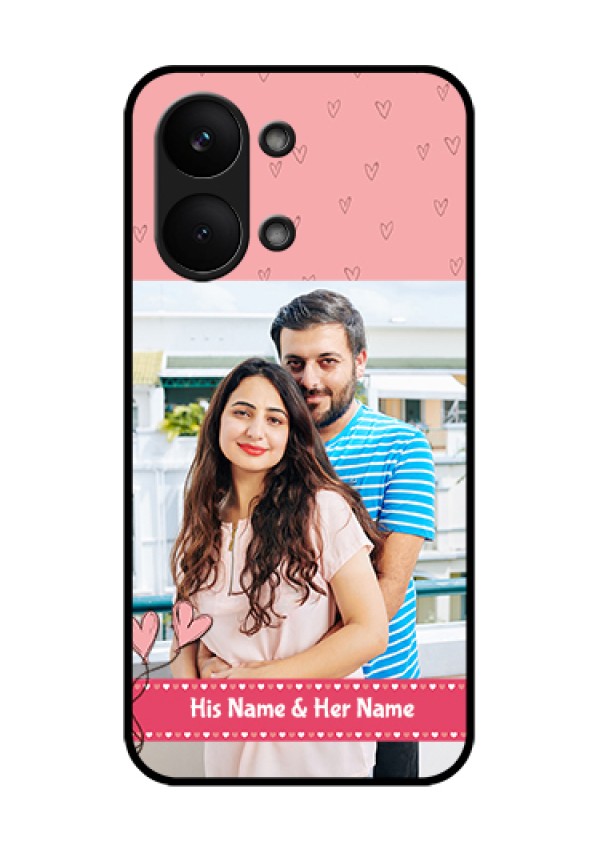 Poco X8 Pro Max 5G Custom Glass Phone Case - Love Design Peach Color