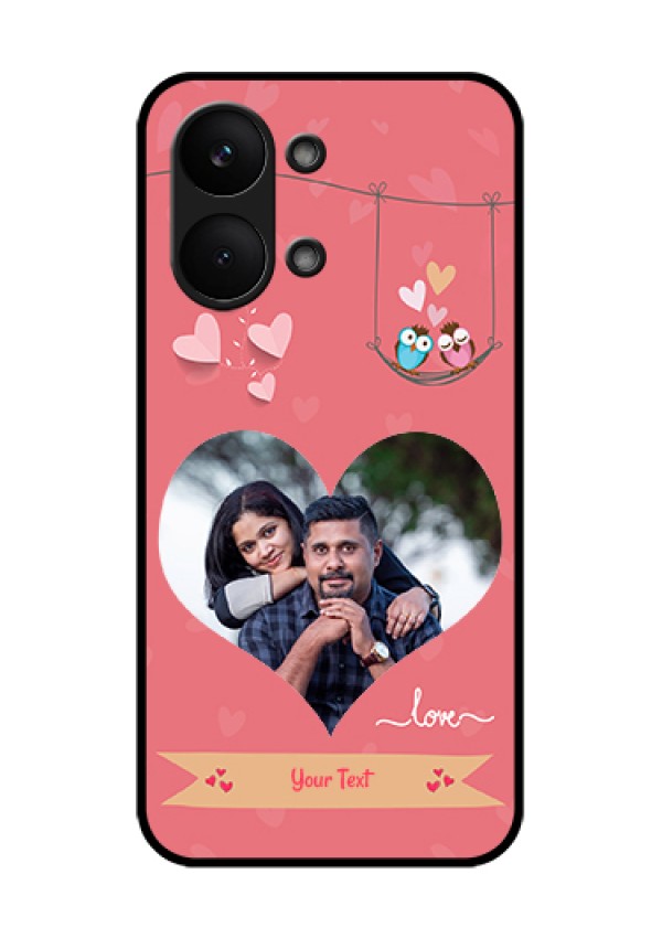 Poco X8 Pro Max 5G Custom Glass Phone Case - Peach Color Love Design