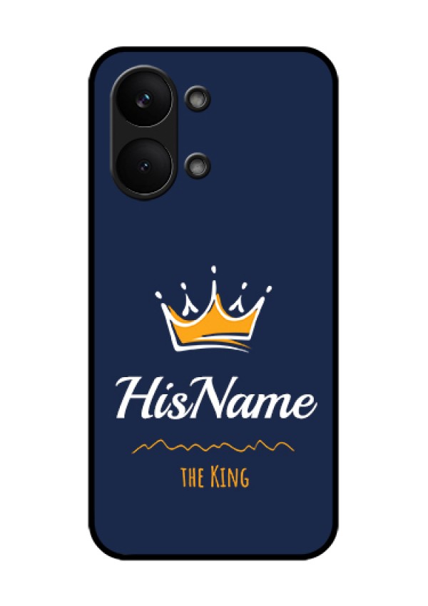Poco X8 Pro Max 5G Custom Glass Phone Case - King With Name Design