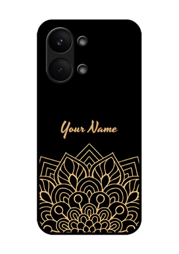 Poco X8 Pro Max 5G Custom Glass Phone Case - Golden Mandala Design