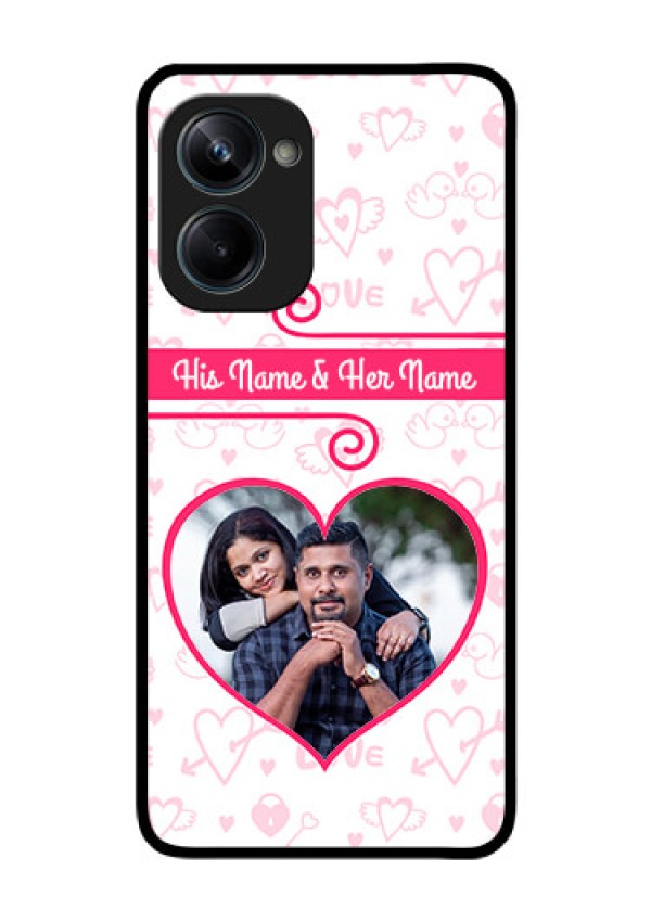 Realme 10 Pro 5G Personalized Glass Phone Case - Heart Shape Love Design