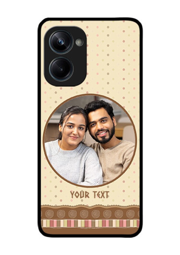Realme 10 Pro 5G Custom Glass Mobile Case - Brown Dotted Mobile Case Design