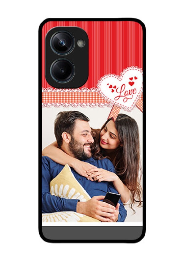 Realme 10 Pro 5G Custom Glass Mobile Case - Red Love Pattern Design