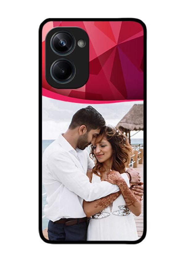 Realme 10 Pro 5G Custom Glass Mobile Case - Red Abstract Design