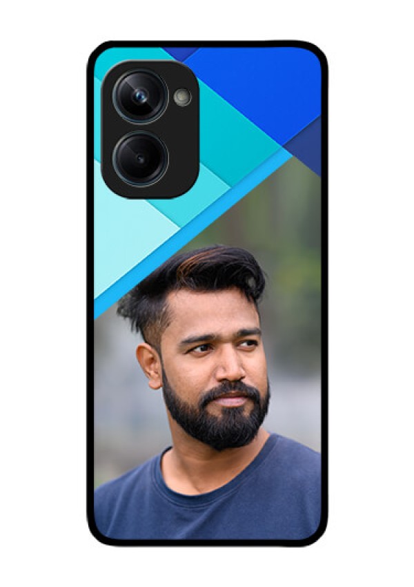 Realme 10 Pro 5G Custom Glass Phone Case - Blue Pattern Design