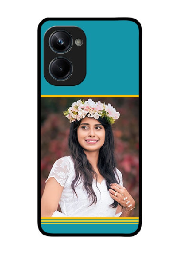 Realme 10 Pro 5G Custom Glass Phone Case - Yellow & Blue Design
