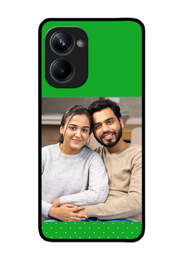 Realme 10 Pro 5G Personalized Glass Phone Case - Green Pattern Design