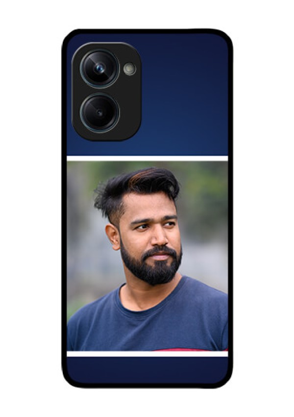 Realme 10 Pro 5G Personalized Glass Phone Case - Simple Royal Blue Design
