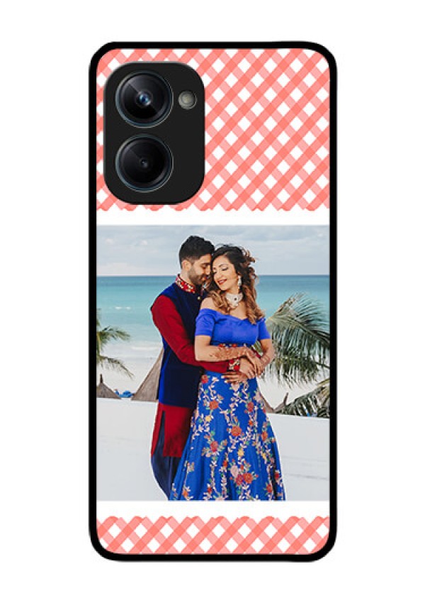 Realme 10 Pro 5G Personalized Glass Phone Case - Pink Pattern Design