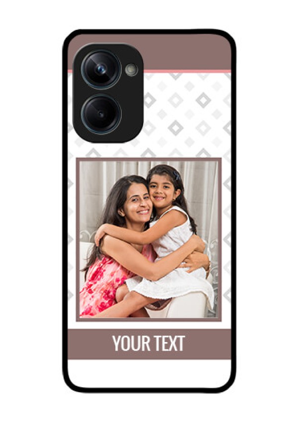 Realme 10 Pro 5G Photo Printing on Glass Case - Simple Diamond Design