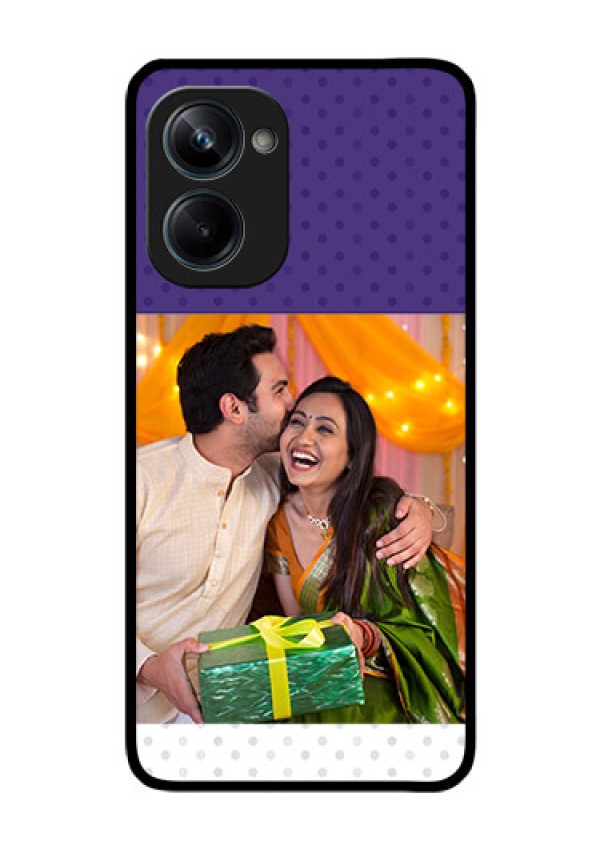 Realme 10 Pro 5G Personalized Glass Phone Case - Violet Pattern Design
