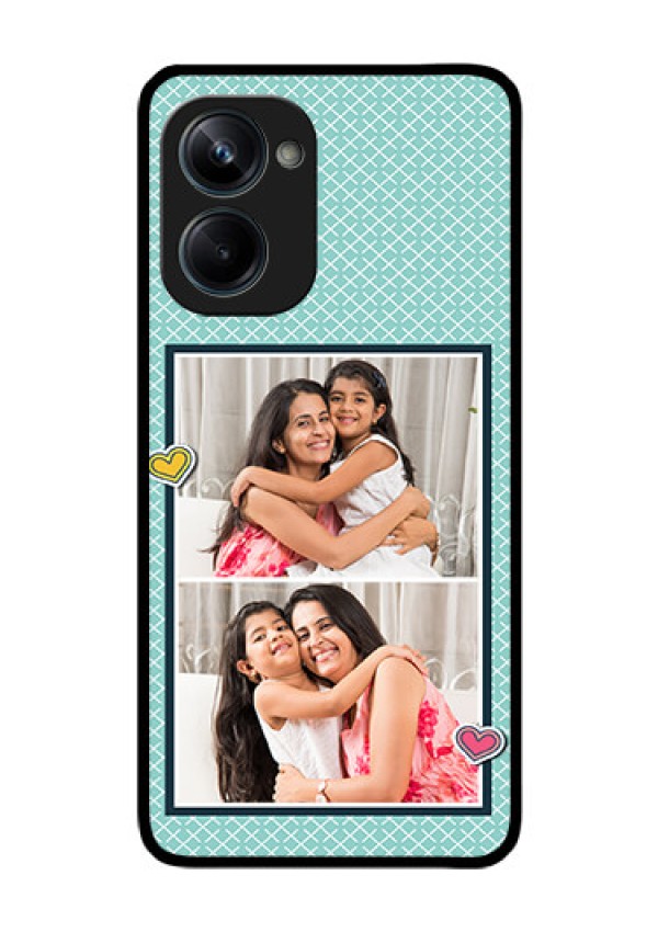 Realme 10 Pro 5G Custom Glass Phone Case - 2 Image Holder with Pattern Design