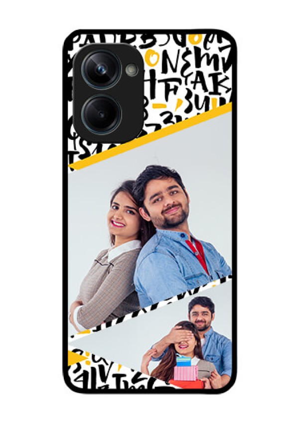 Realme 10 Pro 5G Custom Glass Mobile Case - Letters Pattern Design