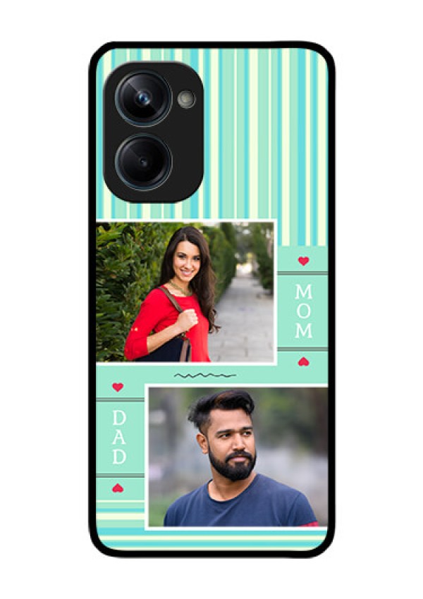 Realme 10 Pro 5G Custom Glass Phone Case - Mom & Dad Pic Design