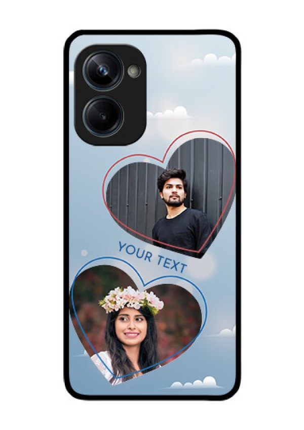 Realme 10 Pro 5G Custom Glass Mobile Case - Blue Color Couple Design