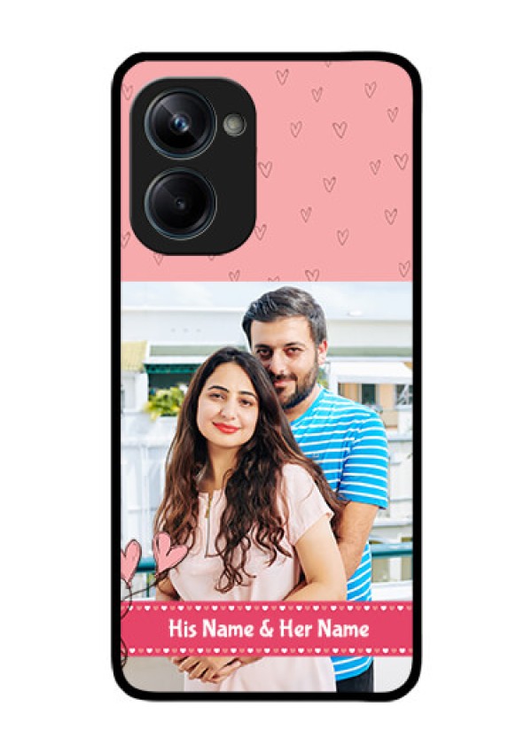 Realme 10 Pro 5G Personalized Glass Phone Case - Love Design Peach Color