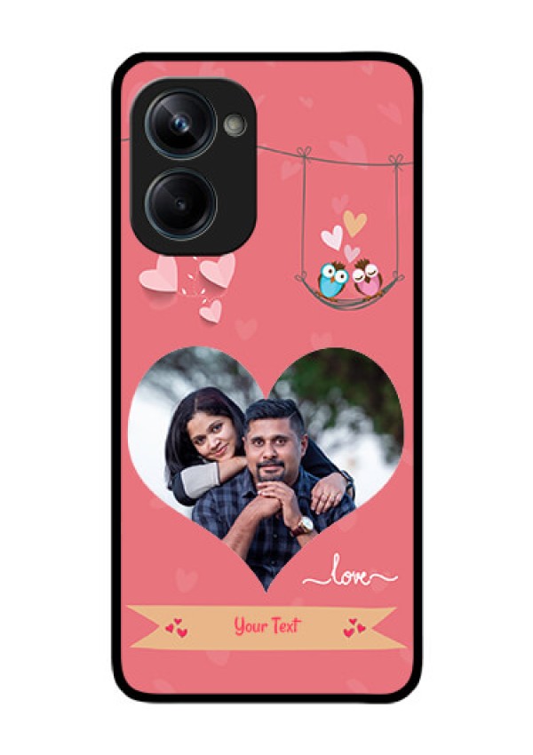 Realme 10 Pro 5G Personalized Glass Phone Case - Peach Color Love Design