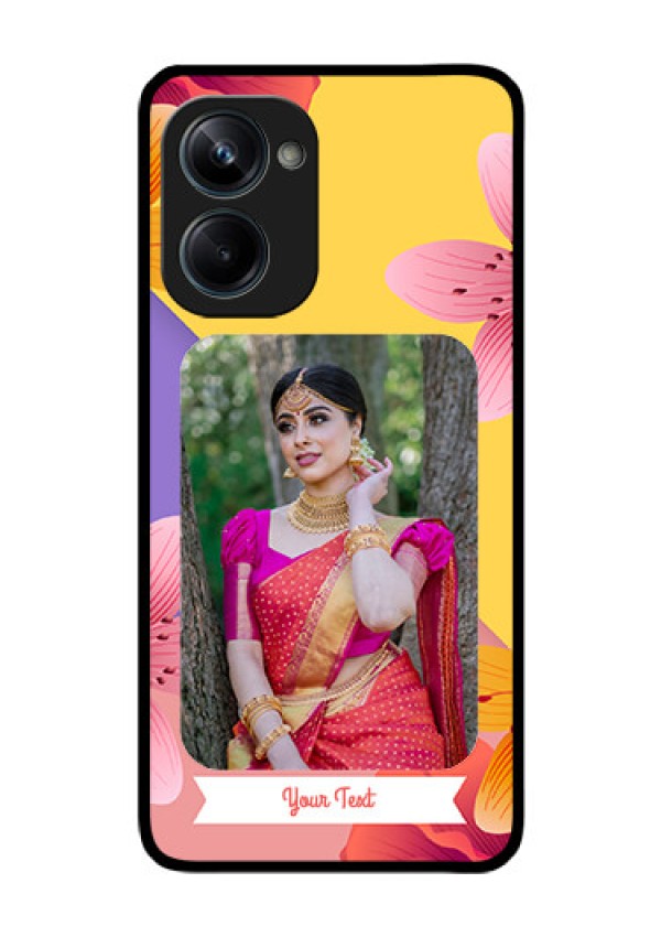Realme 10 Pro 5G Custom Glass Mobile Case - 3 Image With Vintage Floral Design