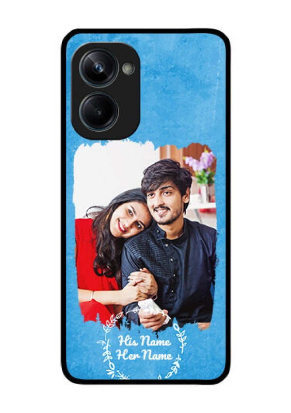 Realme 10 Pro 5G Custom Glass Phone Case - Blue Color Vintage Design