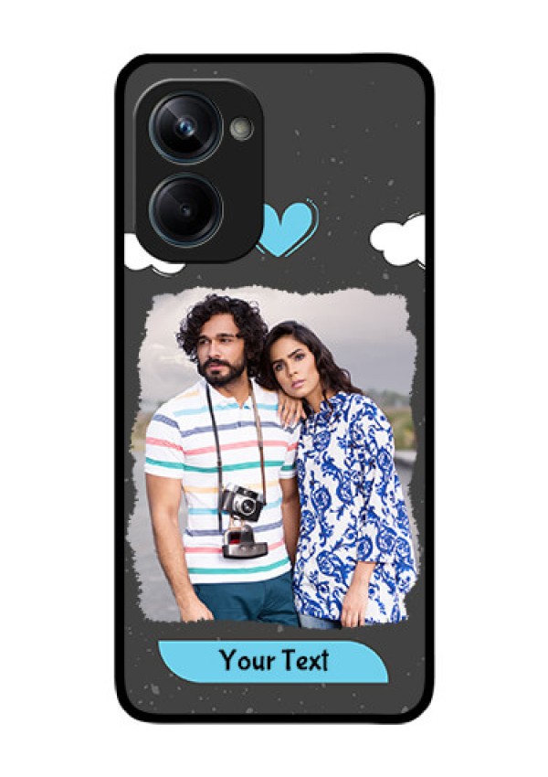 Realme 10 Pro 5G Custom Glass Phone Case - Splashes with love doodles Design