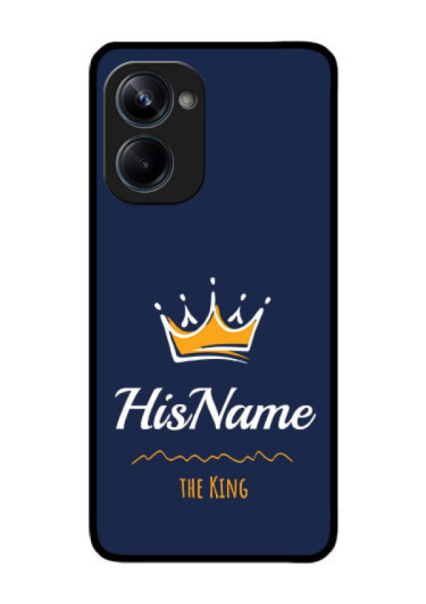 Realme 10 Pro 5G Glass Phone Case King with Name