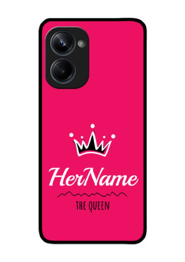 Realme 10 Pro 5G Glass Phone Case Queen with Name