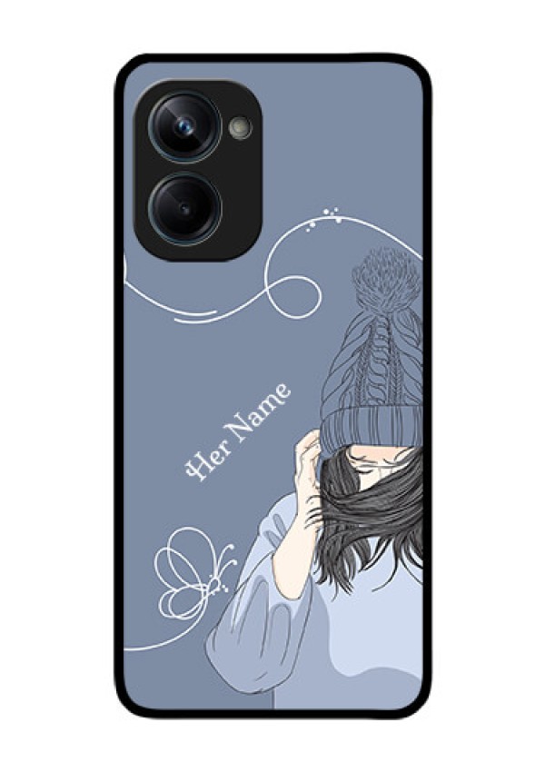 Realme 10 Pro 5G Custom Glass Mobile Case - Girl in winter outfit Design