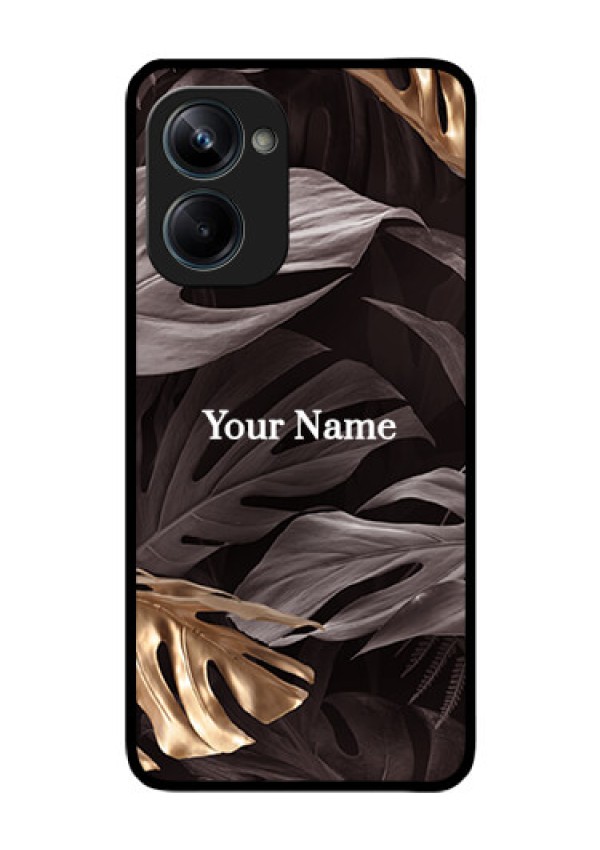 Realme 10 Pro 5G Personalised Glass Phone Case - Wild Leaves digital paint Design