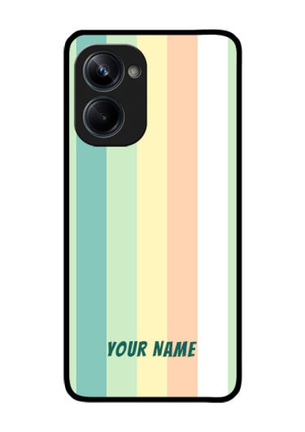 Realme 10 Pro 5G Photo Printing on Glass Case - Multi-colour Stripes Design