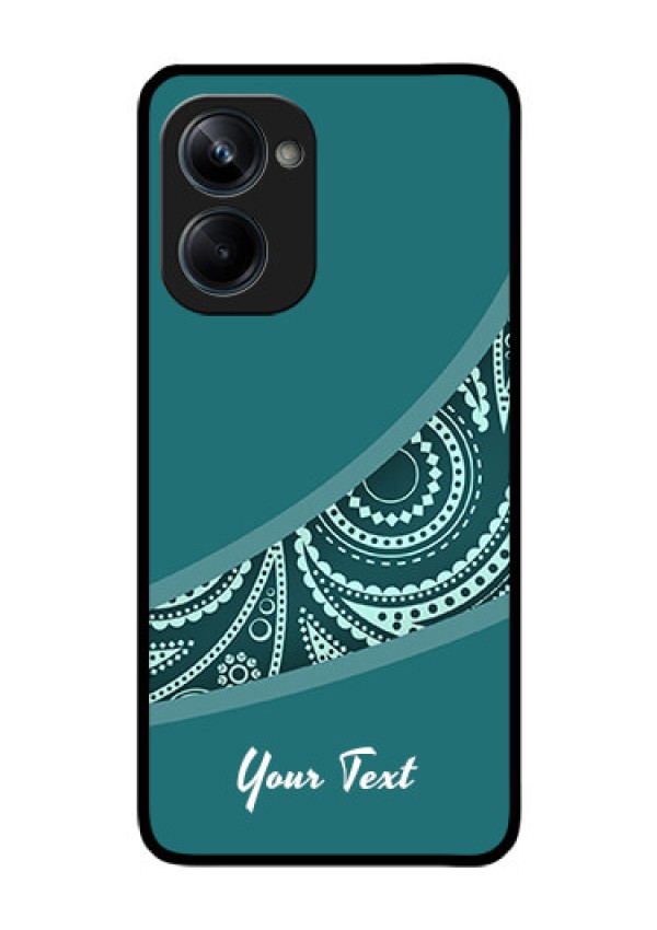 Realme 10 Pro 5G Photo Printing on Glass Case - semi visible floral Design