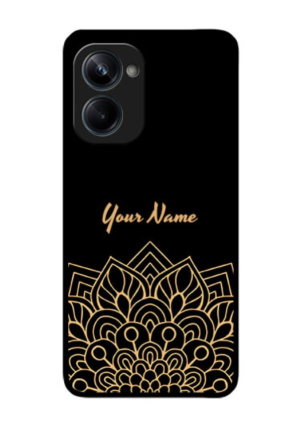 Realme 10 Pro 5G Custom Glass Phone Case - Golden mandala Design