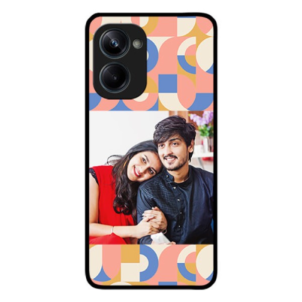 Realme 10 Pro 5G Photo Printing on Glass Case - Semi-circle Maze Pattern Design