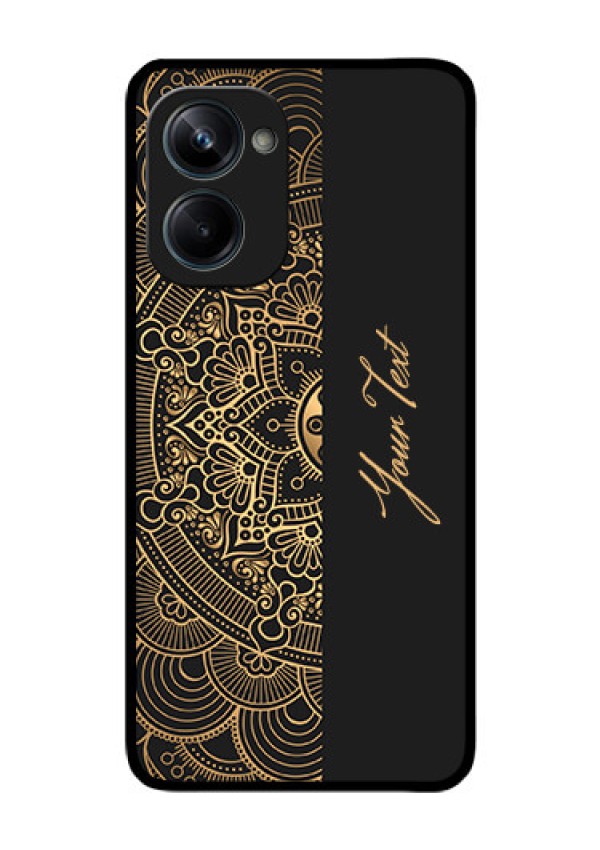 Realme 10 Pro 5G Photo Printing on Glass Case - Mandala art with custom text Design