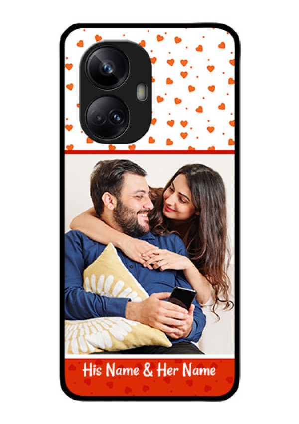 Realme 10 Pro Plus 5G Custom Glass Phone Case - Orange Love Symbol Design