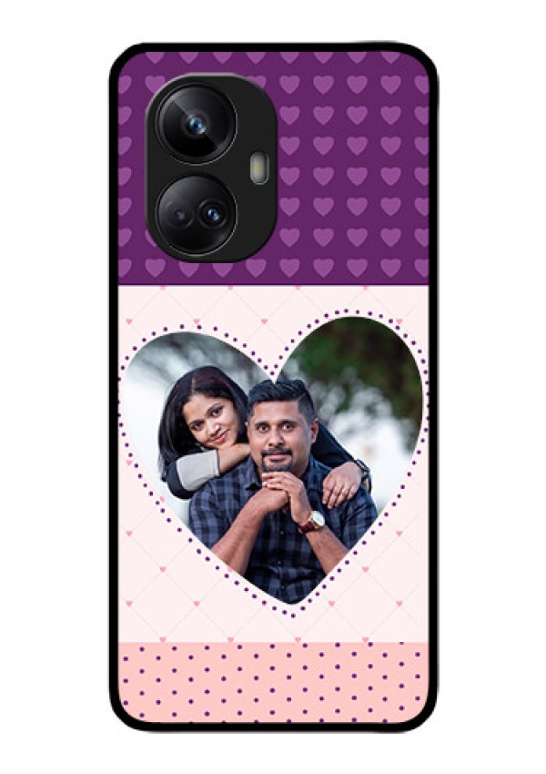Realme 10 Pro Plus 5G Custom Glass Phone Case - Violet Love Dots Design