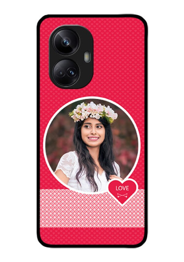 Realme 10 Pro Plus 5G Personalised Glass Phone Case - Pink Pattern Design