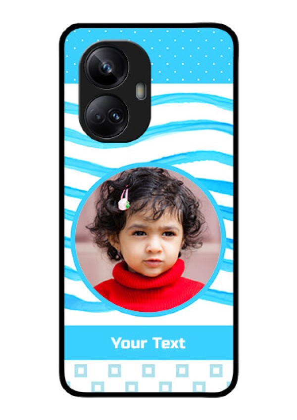 Realme 10 Pro Plus 5G Custom Glass Phone Case - Simple Blue Case Design