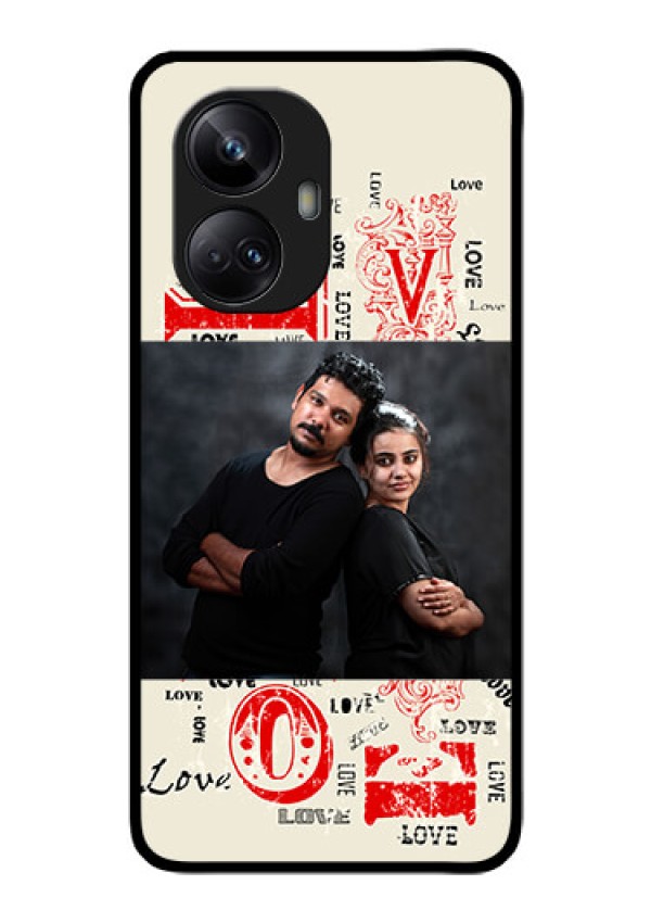 Realme 10 Pro Plus 5G Photo Printing on Glass Case - Trendy Love Design Case