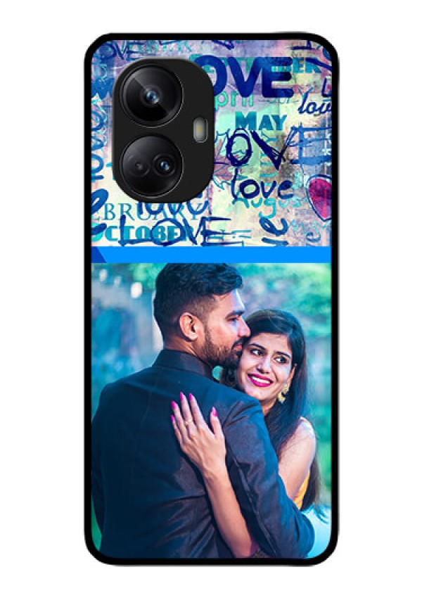 Realme 10 Pro Plus 5G Custom Glass Mobile Case - Colorful Love Design