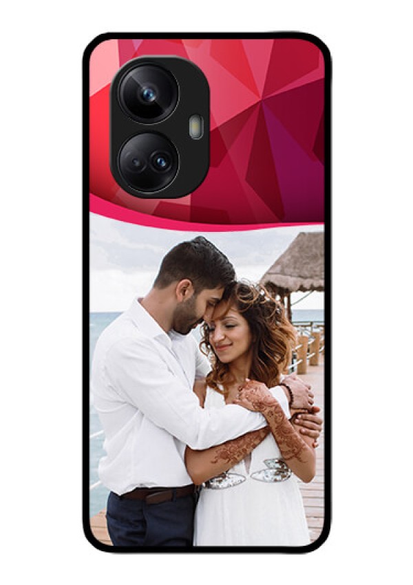 Realme 10 Pro Plus 5G Custom Glass Mobile Case - Red Abstract Design